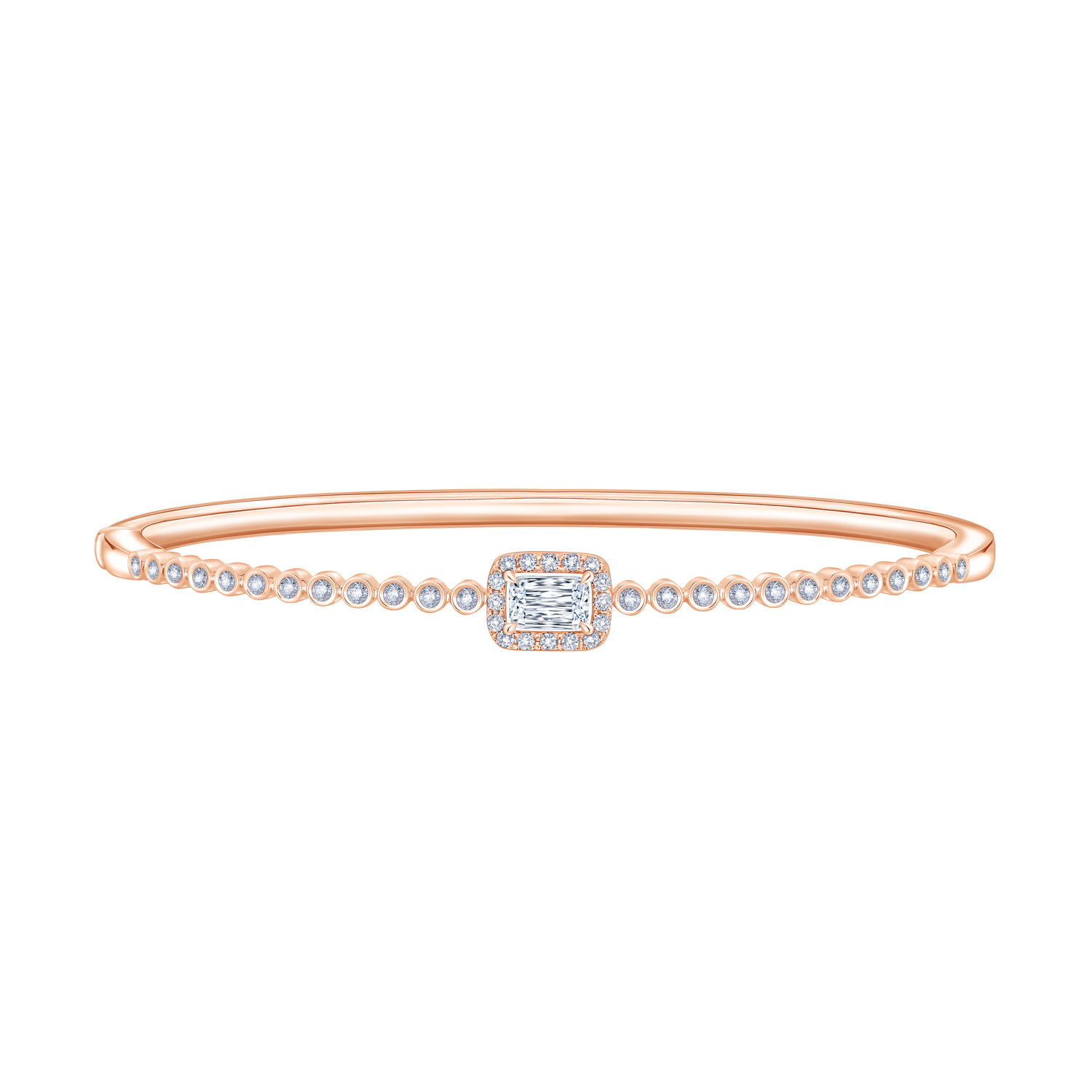ASHOKA® 18K/750 紅色黃金天然鑽石手鐲