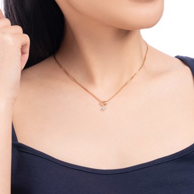 18K 紅白色黃金天然鑽石鑲嵌吊墜