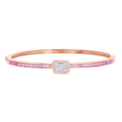  18K 紅色黃金天然鑽石/寶石手鐲