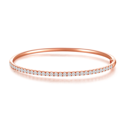 18K 紅色黃金天然鑽石鑲嵌手鐲