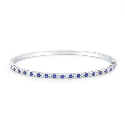 18K 白色黃金天然鑽石/寶石手鐲