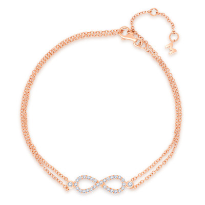 18K 紅色黃金天然鑽石鑲嵌手鏈