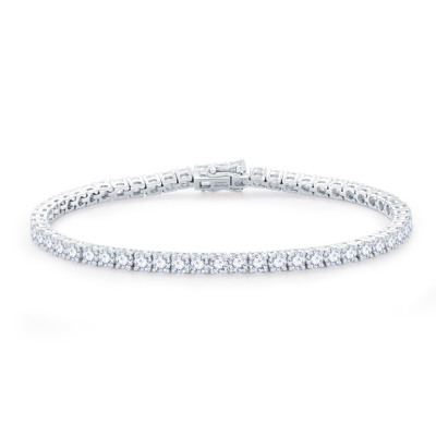 18K 白色黃金天然鑽石鑲嵌手鏈