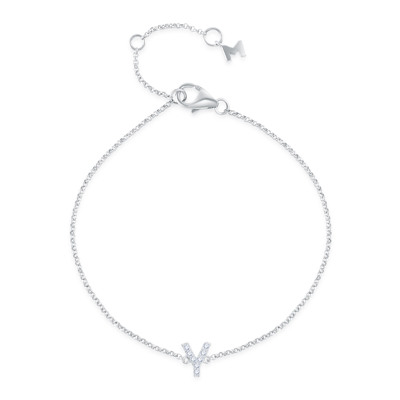 14K White Color Gold Natural Diamond Bracelet