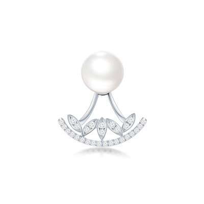 18K 白色黃金天然鑽石鑲嵌鑽石配件