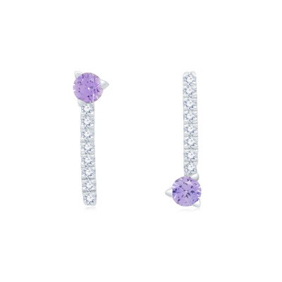 18K 白色黃金天然鑽石/寶石耳環