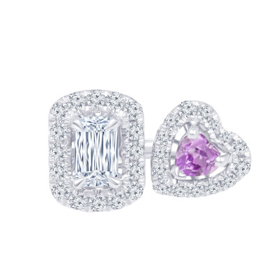  18K White Color Gold Diamond/S.P.Stone Earrings