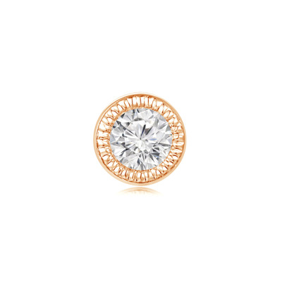18K Rose Color Gold Natural Diamond Single Earring