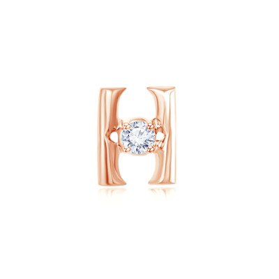18K Rose Color Gold Natural Diamond Single Earring
