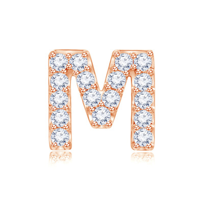 14K Rose Color Gold Natural Diamond Single Earring