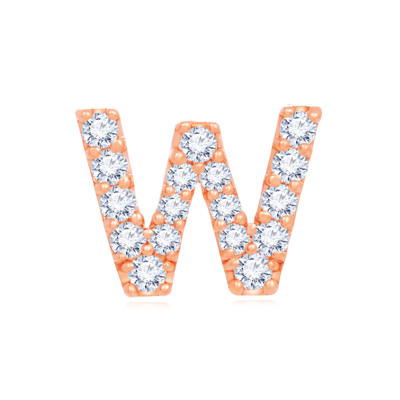 14K 紅色黃金天然鑽石鑲嵌單隻耳環