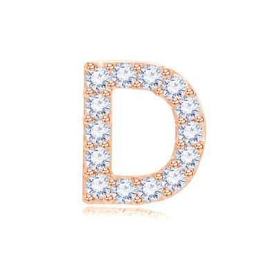 14K Rose Color Gold Natural Diamond Single Earring