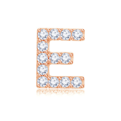 14K 紅色黃金天然鑽石鑲嵌單隻耳環