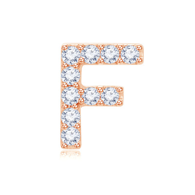 14K 紅色黃金天然鑽石鑲嵌單隻耳環