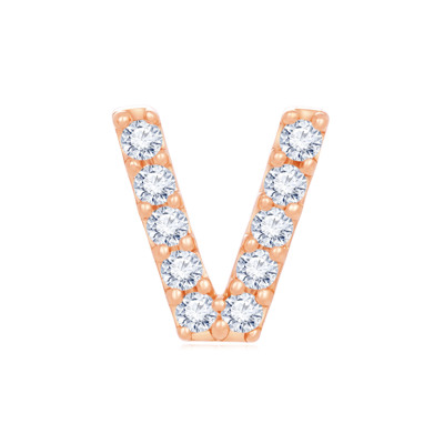 14K Rose Color Gold Natural Diamond Single Earring