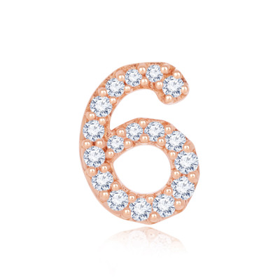 14K 紅色黃金天然鑽石鑲嵌單隻耳環