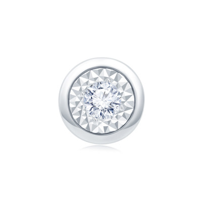 18K 白色黃金天然鑽石鑲嵌單隻耳環