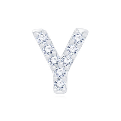 14K 白色黃金天然鑽石鑲嵌單隻耳環