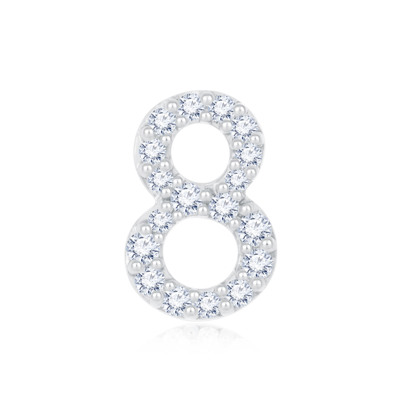 14K 白色黃金天然鑽石鑲嵌單隻耳環