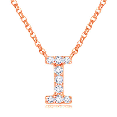 14K 紅色黃金天然鑽石鑲嵌頸鍊