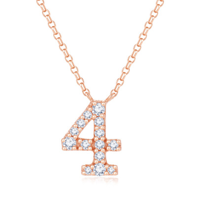 14K 紅色黃金天然鑽石鑲嵌頸鍊