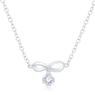 18K 白色黃金天然鑽石鑲嵌頸鍊