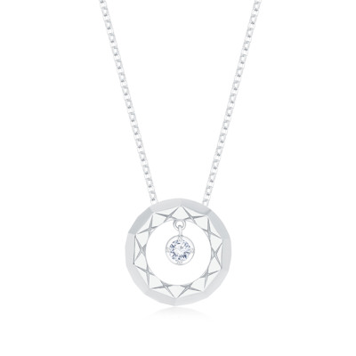 18K 白色黃金天然鑽石頸鍊