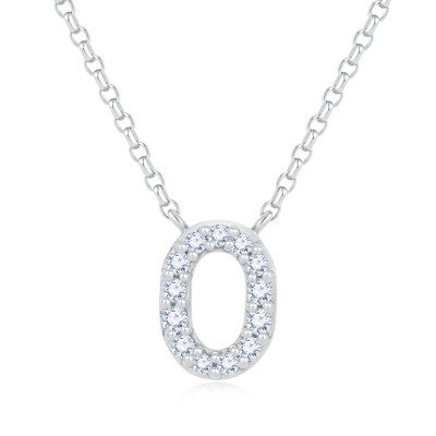 14K 白色黃金天然鑽石鑲嵌頸鍊