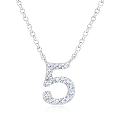 14K 白色黃金天然鑽石鑲嵌頸鍊