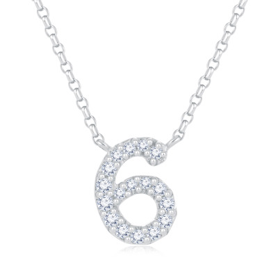 14K 白色黃金天然鑽石鑲嵌頸鍊