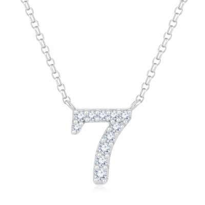 14K 白色黃金天然鑽石鑲嵌頸鍊