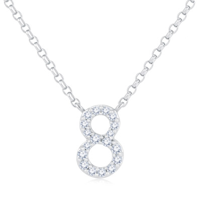 14K 白色黃金天然鑽石鑲嵌頸鍊