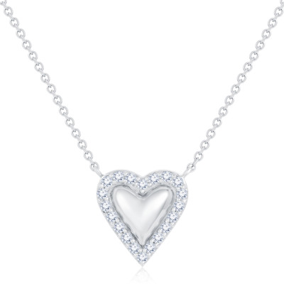 18K 白色黃金天然鑽石鑲嵌頸鍊