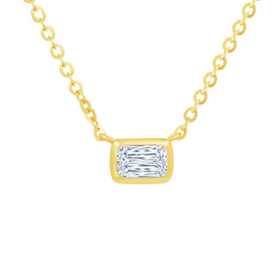  18K 黃色黃金天然鑽石鑲嵌頸鍊