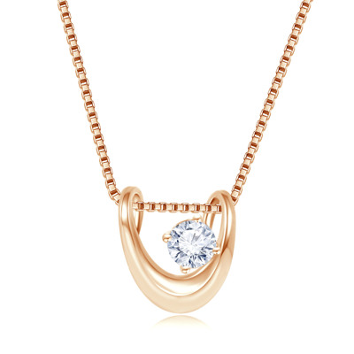 18K 紅色黃金天然鑽石鑲嵌吊墜