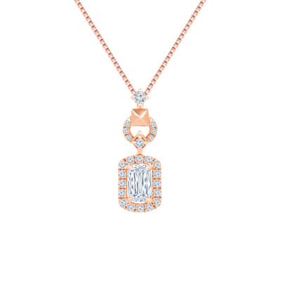  18K Rose Color Gold Natural Diamond Pendant
