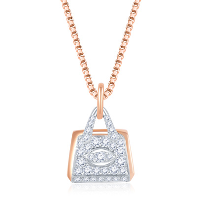 Success 18K Rose and White Color Gold Natural Diamond Pendant