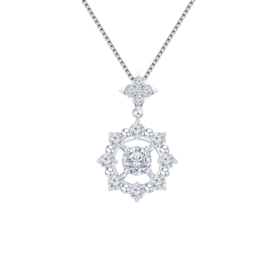  18K White Color Gold Natural Diamond Pendant