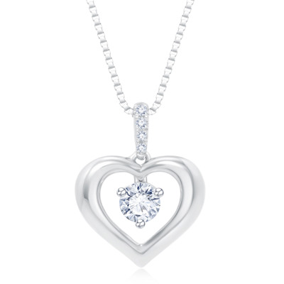 18K 白色黃金天然鑽石吊墜