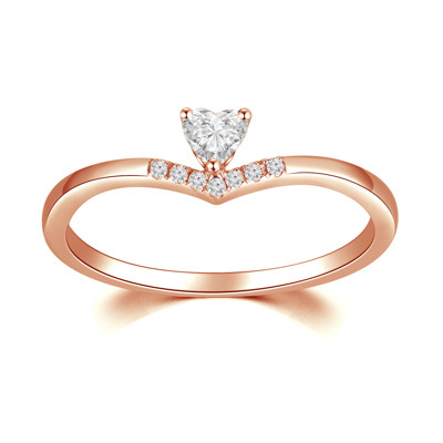 18K 白色黃金天然鑽石鑲嵌戒指