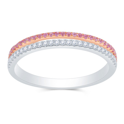 18K 紅白色黃金天然鑽石/寶石戒指