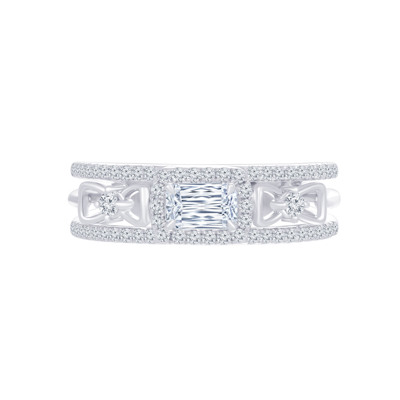  18K 白色黃金天然鑽石鑲嵌戒指