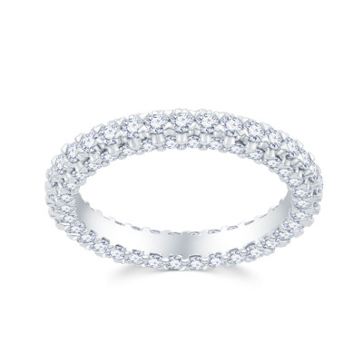 18K 白色黃金天然鑽石鑲嵌尾指戒