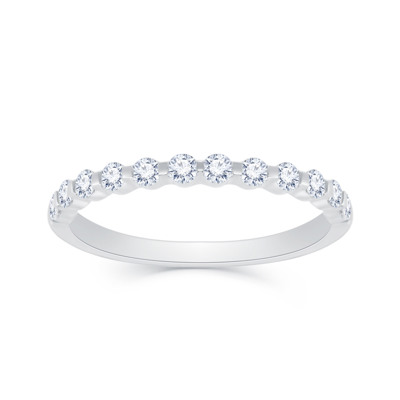 18K 白色黃金天然鑽石鑲嵌戒指