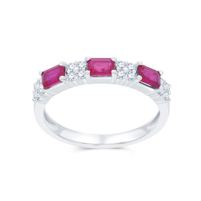 18K White Color Gold Natural Diamond/Color Stone Ring