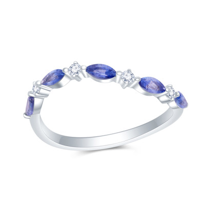 18K 白色黃金天然鑽石/寶石戒指