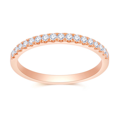 18K 紅色黃金天然鑽石鑲嵌尾指戒