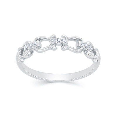 18K White Color Gold Natural Diamond Pinky Ring